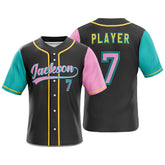 Colorblock Custom Baseball Jersey 3D effect